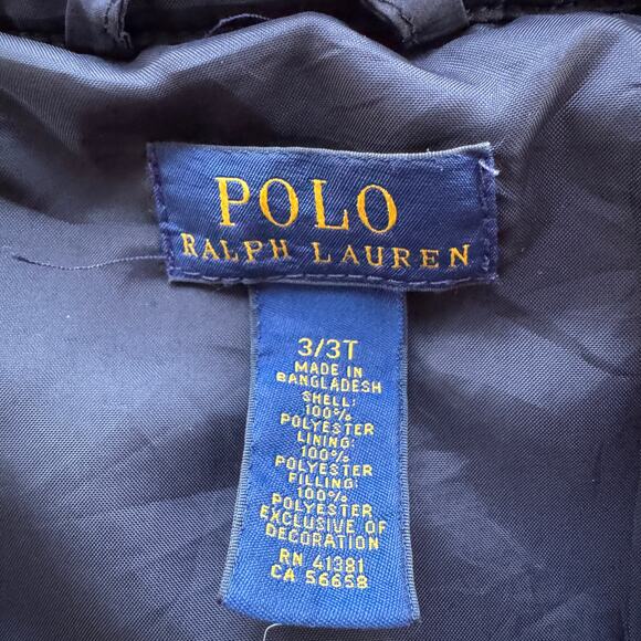 Polo Ralph Lauren Boys Toddler 3/3T Quilted Barn Jacket Corduroy Trim Black - Picture 8 of 8